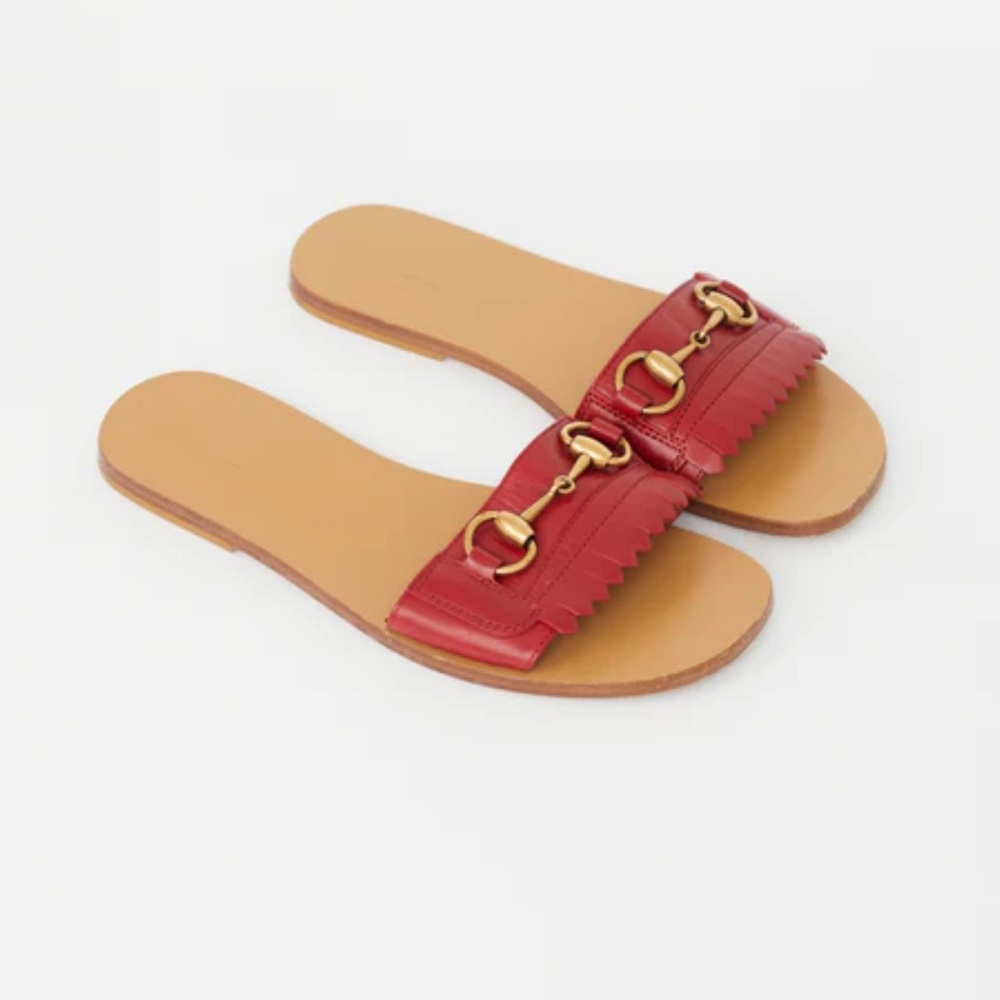Gucci Malaga Kid leather fringe slide
